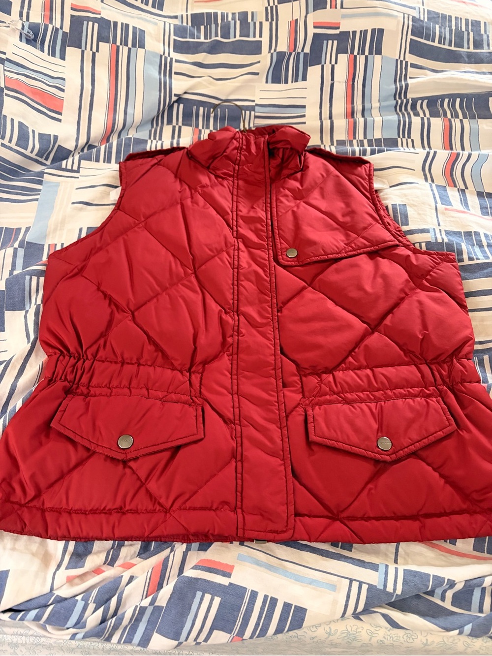 Burberry Red Quilted Puffer Vest